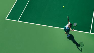 Platz von oben auf Tennisplatz